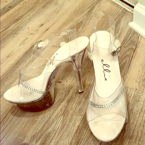 clear heels size 10
